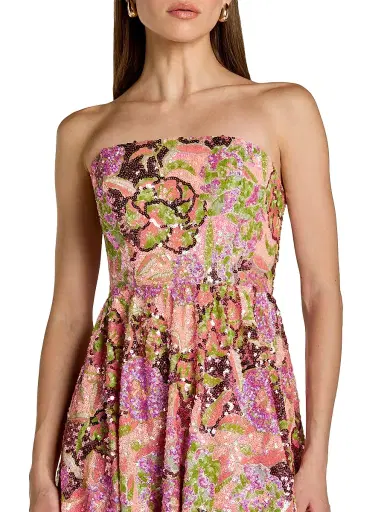 Mac Duggal Women's Floral Sequined A-Line Midi-Dress - Orchid Multi - Size 16 | Thumbnail 3 Mac Duggal Women's Floral Sequined A-Line Midi-Dress - Orchid Multi - Size 16 | Thumbnail 3