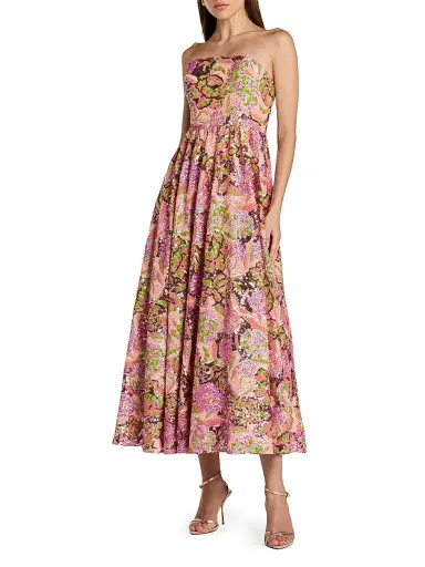 Mac Duggal Women's Floral Sequined A-Line Midi-Dress - Orchid Multi - Size 16 | Thumbnail 1 Mac Duggal Women's Floral Sequined A-Line Midi-Dress - Orchid Multi - Size 16 | Thumbnail 1