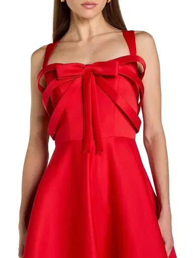 Mac Duggal Women's 3D Bow Midi-Dress - Red - Size 16 | Thumbnail 3 Mac Duggal Women's 3D Bow Midi-Dress - Red - Size 16 | Thumbnail 3