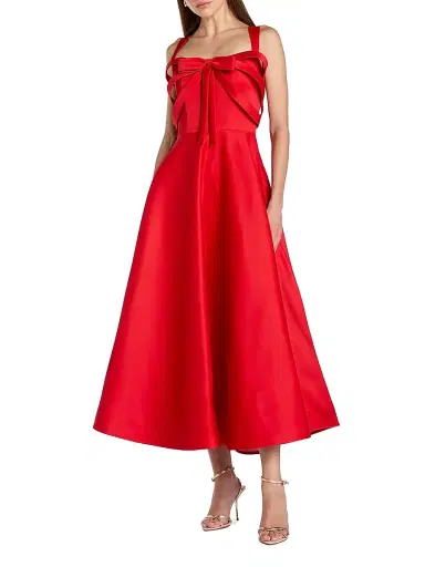 Mac Duggal Women's 3D Bow Midi-Dress - Red - Size 16 | Thumbnail 1 Mac Duggal Women's 3D Bow Midi-Dress - Red - Size 16 | Thumbnail 1
