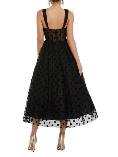 Mac Duggal Women's Polka Dot Tulle Bustier Cocktail Dress - Black - Size 14 | Thumbnail 2 Mac Duggal Women's Polka Dot Tulle Bustier Cocktail Dress - Black - Size 14 | Thumbnail 2