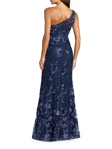 Mac Duggal Women's One-Shoulder Floral Embroidered Gown - Midnight Multi - Size 16 | Thumbnail 2 Mac Duggal Women's One-Shoulder Floral Embroidered Gown - Midnight Multi - Size 16 | Thumbnail 2