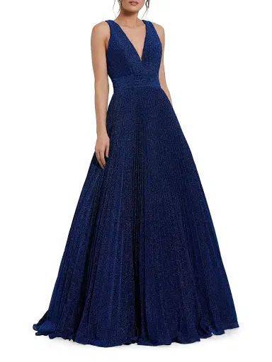 Mac Duggal Women's Shimmer Pleated A-Line Ballgown | Thumbnail 1 Mac Duggal Women's Shimmer Pleated A-Line Ballgown | Thumbnail 1
