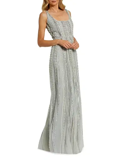Mac Duggal Women's Evening Beaded Scoopneck Gown - Powder Blue | Thumbnail 2 Mac Duggal Women's Evening Beaded Scoopneck Gown - Powder Blue | Thumbnail 2