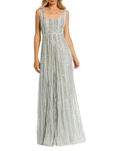 Mac Duggal Women's Evening Beaded Scoopneck Gown - Powder Blue | Thumbnail 1 Mac Duggal Women's Evening Beaded Scoopneck Gown - Powder Blue | Thumbnail 1