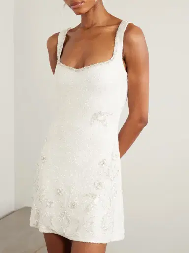 Clio Peppiatt Snowdrop Embellished Beaded Stretch-tulle Mini Dress | Thumbnail 3 Clio Peppiatt Snowdrop Embellished Beaded Stretch-tulle Mini Dress | Thumbnail 3