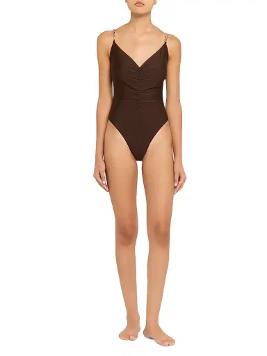 Ramy Brook Women's Monique Ruched One-Piece Swimsuit - Beach Brown - Size XS | Thumbnail 3 Ramy Brook Women's Monique Ruched One-Piece Swimsuit - Beach Brown - Size XS | Thumbnail 3