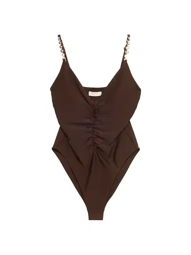 Ramy Brook Women's Monique Ruched One-Piece Swimsuit - Beach Brown - Size XS | Thumbnail 1 Ramy Brook Women's Monique Ruched One-Piece Swimsuit - Beach Brown - Size XS | Thumbnail 1