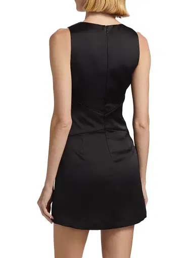 Ramy Brook Women's Cassea Ruched Satin Minidress - Black - Size 8 | Thumbnail 5 Ramy Brook Women's Cassea Ruched Satin Minidress - Black - Size 8 | Thumbnail 5