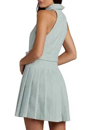 Mac Duggal Women's Bouclé Pleated Button-Front Minidress | Thumbnail 2 Mac Duggal Women's Bouclé Pleated Button-Front Minidress | Thumbnail 2