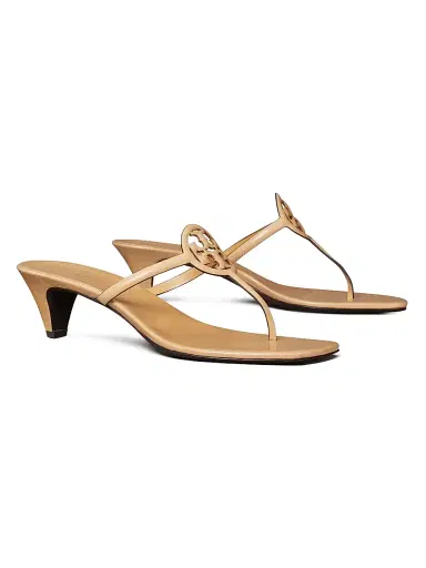 Tory Burch Women's Miller 50MM Leather Sandals - Honeycomb Tan | Thumbnail 3 Tory Burch Women's Miller 50MM Leather Sandals - Honeycomb Tan | Thumbnail 3