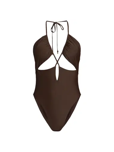 Ramy Brook Women's Nia Halterneck One-Piece Swimsuit - Beach Brown - Size XL | Thumbnail 1 Ramy Brook Women's Nia Halterneck One-Piece Swimsuit - Beach Brown - Size XL | Thumbnail 1