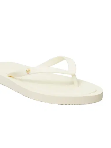 Tory Burch Women's Kira Logo Flip-Flops - Ivory Gold - Size 9 | Thumbnail 4 Tory Burch Women's Kira Logo Flip-Flops - Ivory Gold - Size 9 | Thumbnail 4
