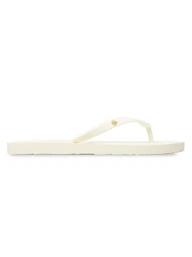 Tory Burch Women's Kira Logo Flip-Flops - Ivory Gold - Size 9 | Thumbnail 1 Tory Burch Women's Kira Logo Flip-Flops - Ivory Gold - Size 9 | Thumbnail 1