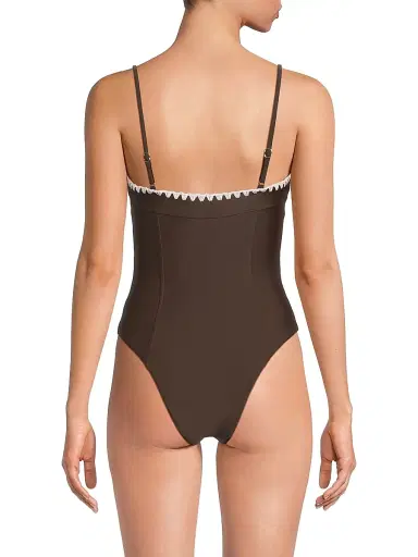 Ramy Brook Women's Addisyn Whipstitch One-Piece Swimsuit - Beach Brown Cream - Size XL | Thumbnail 5 Ramy Brook Women's Addisyn Whipstitch One-Piece Swimsuit - Beach Brown Cream - Size XL | Thumbnail 5