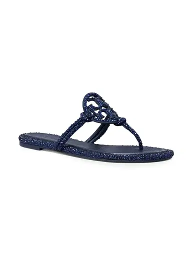Tory Burch Women's Miller Knotted Flip-Flop Sandals - Navy | Thumbnail 2 Tory Burch Women's Miller Knotted Flip-Flop Sandals - Navy | Thumbnail 2
