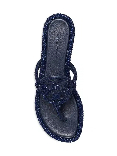 Tory Burch Women's Miller Knotted Flip-Flop Sandals - Navy | Thumbnail 3 Tory Burch Women's Miller Knotted Flip-Flop Sandals - Navy | Thumbnail 3