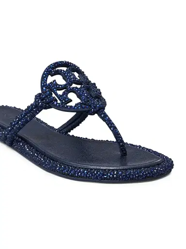 Tory Burch Women's Miller Knotted Flip-Flop Sandals - Navy | Thumbnail 4 Tory Burch Women's Miller Knotted Flip-Flop Sandals - Navy | Thumbnail 4