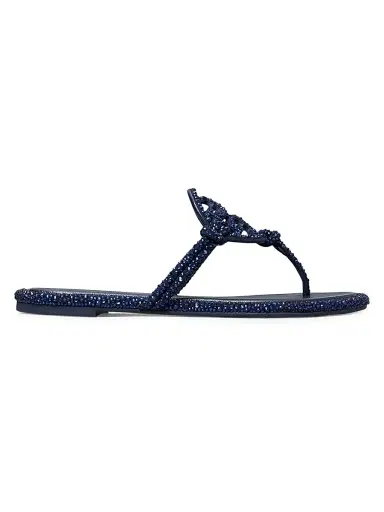Tory Burch Women's Miller Knotted Flip-Flop Sandals - Navy | Thumbnail 1 Tory Burch Women's Miller Knotted Flip-Flop Sandals - Navy | Thumbnail 1