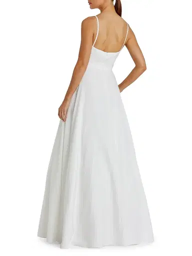 Mac Duggal Women's Petite leena 1 Classic A-Line V-Neck Ballgown - White - Size Petite 12 | Thumbnail 2 Mac Duggal Women's Petite leena 1 Classic A-Line V-Neck Ballgown - White - Size Petite 12 | Thumbnail 2