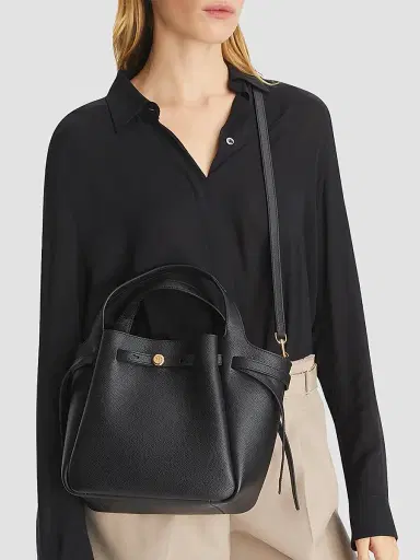 Tory Burch Women's Small Leather Tote Bag - Black | Thumbnail 3 Tory Burch Women's Small Leather Tote Bag - Black | Thumbnail 3