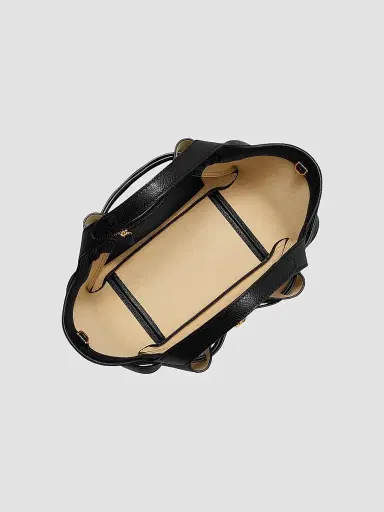 Tory Burch Women's Small Leather Tote Bag - Black | Thumbnail 4 Tory Burch Women's Small Leather Tote Bag - Black | Thumbnail 4