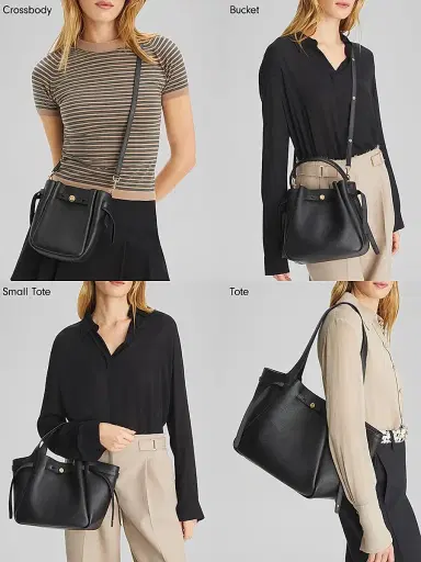Tory Burch Women's Small Leather Tote Bag - Black | Thumbnail 7 Tory Burch Women's Small Leather Tote Bag - Black | Thumbnail 7