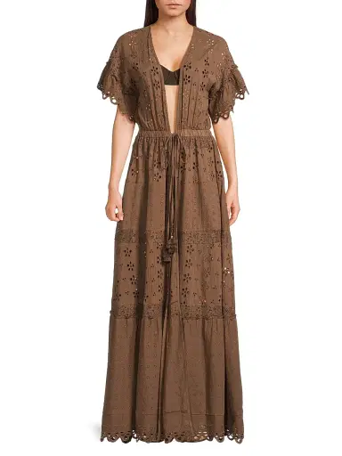 Ramy Brook Women's Janis Eyelet Cotton Cover-Up Maxi Dress | Thumbnail 2 Ramy Brook Women's Janis Eyelet Cotton Cover-Up Maxi Dress | Thumbnail 2