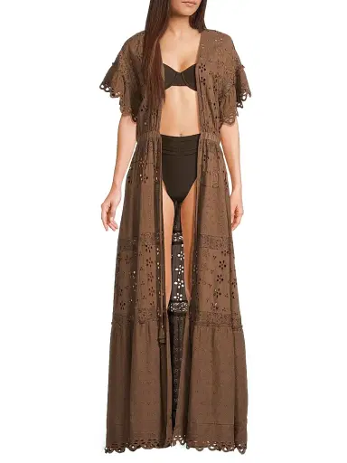 Ramy Brook Women's Janis Eyelet Cotton Cover-Up Maxi Dress | Thumbnail 3 Ramy Brook Women's Janis Eyelet Cotton Cover-Up Maxi Dress | Thumbnail 3