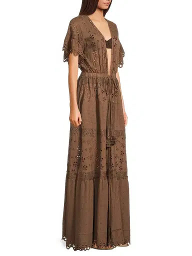 Ramy Brook Women's Janis Eyelet Cotton Cover-Up Maxi Dress | Thumbnail 4 Ramy Brook Women's Janis Eyelet Cotton Cover-Up Maxi Dress | Thumbnail 4