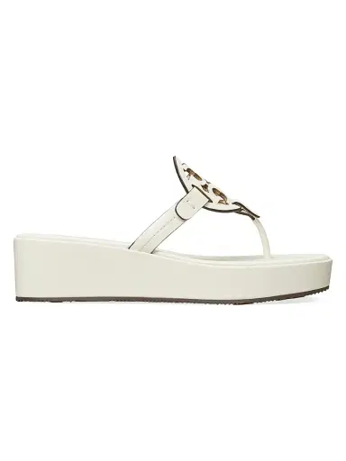Tory Burch Women's Miller Leather Wedge Sandals - New | Thumbnail 1 Tory Burch Women's Miller Leather Wedge Sandals - New | Thumbnail 1