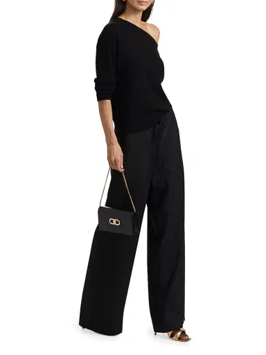 Saks Fifth Avenue Women's One-Shoulder Cashmere Sweater - Black | Thumbnail 2 Saks Fifth Avenue Women's One-Shoulder Cashmere Sweater - Black | Thumbnail 2
