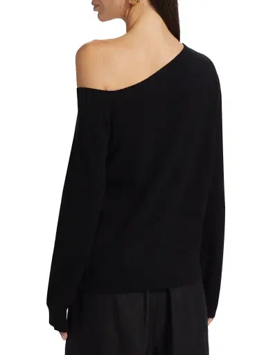 Saks Fifth Avenue Women's One-Shoulder Cashmere Sweater - Black | Thumbnail 5 Saks Fifth Avenue Women's One-Shoulder Cashmere Sweater - Black | Thumbnail 5