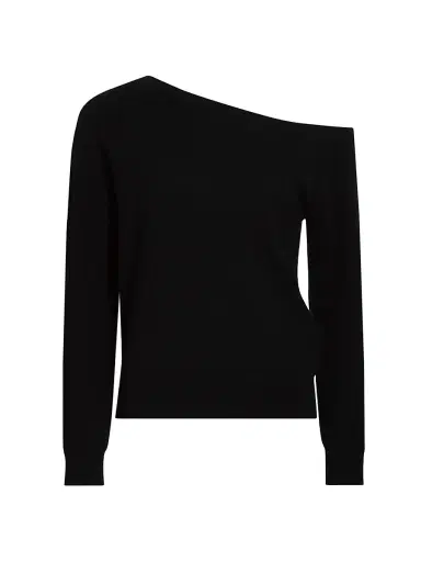 Saks Fifth Avenue Women's One-Shoulder Cashmere Sweater - Black | Thumbnail 1 Saks Fifth Avenue Women's One-Shoulder Cashmere Sweater - Black | Thumbnail 1