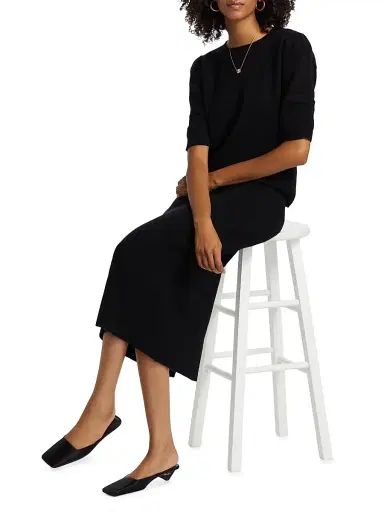 Saks Fifth Avenue Women's Pleated Cashmere Sweater - Black | Thumbnail 2 Saks Fifth Avenue Women's Pleated Cashmere Sweater - Black | Thumbnail 2