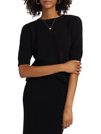 Saks Fifth Avenue Women's Pleated Cashmere Sweater - Black | Thumbnail 3 Saks Fifth Avenue Women's Pleated Cashmere Sweater - Black | Thumbnail 3