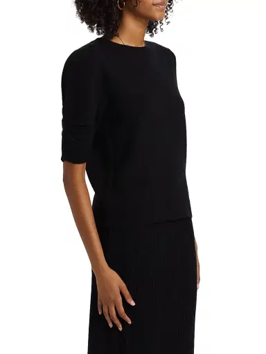 Saks Fifth Avenue Women's Pleated Cashmere Sweater - Black | Thumbnail 4 Saks Fifth Avenue Women's Pleated Cashmere Sweater - Black | Thumbnail 4