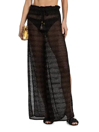 Ramy Brook Women's Swirl Glora Metallic-Knit Wide-Leg Cover-Up Pants | Thumbnail 3 Ramy Brook Women's Swirl Glora Metallic-Knit Wide-Leg Cover-Up Pants | Thumbnail 3