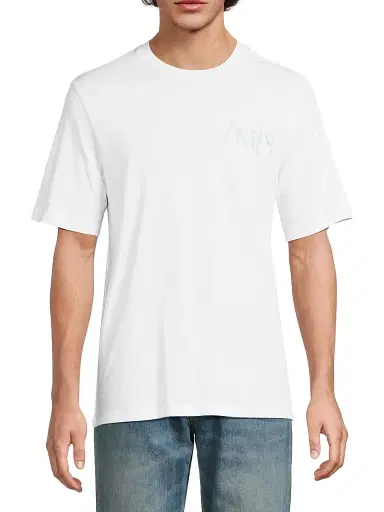 Amiri Men's Staggered Logo Cotton T-Shirt - White | Thumbnail 3 Amiri Men's Staggered Logo Cotton T-Shirt - White | Thumbnail 3