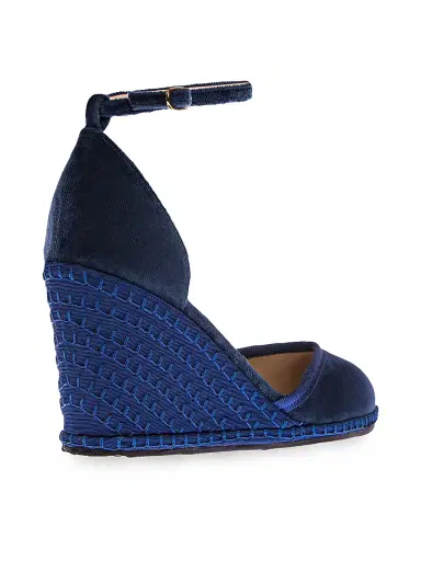 Vibi Venezia Women's Timeless Delfina 100MM Cotton Velvet Wedge Pumps - Delfina | Thumbnail 2 Vibi Venezia Women's Timeless Delfina 100MM Cotton Velvet Wedge Pumps - Delfina | Thumbnail 2