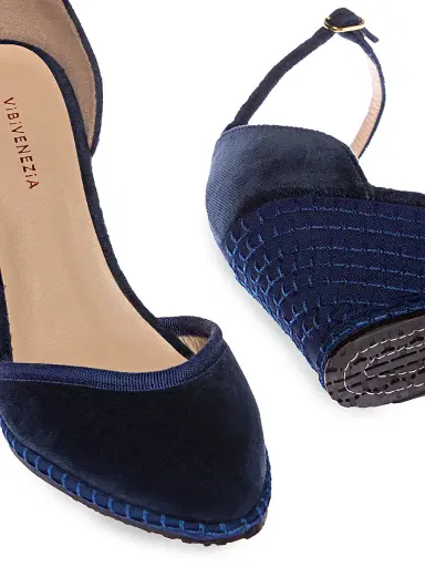 Vibi Venezia Women's Timeless Delfina 100MM Cotton Velvet Wedge Pumps - Delfina | Thumbnail 3 Vibi Venezia Women's Timeless Delfina 100MM Cotton Velvet Wedge Pumps - Delfina | Thumbnail 3