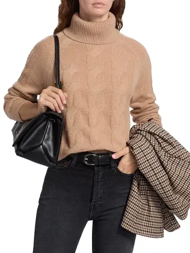 Saks Fifth Avenue Women's Turtleneck Cashmere Sweater - Warm Camel - Size Large | Thumbnail 3 Saks Fifth Avenue Women's Turtleneck Cashmere Sweater - Warm Camel - Size Large | Thumbnail 3