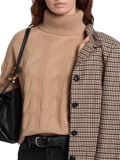 Saks Fifth Avenue Women's Turtleneck Cashmere Sweater - Warm Camel - Size Large | Thumbnail 6 Saks Fifth Avenue Women's Turtleneck Cashmere Sweater - Warm Camel - Size Large | Thumbnail 6