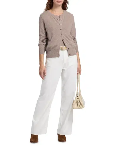 Saks Fifth Avenue Women's Cashmere Cardigan - Pebble Heather | Thumbnail 2 Saks Fifth Avenue Women's Cashmere Cardigan - Pebble Heather | Thumbnail 2