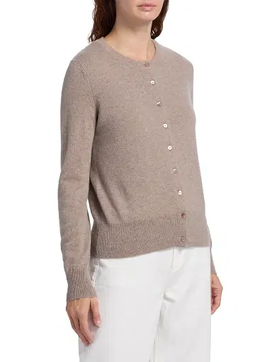 Saks Fifth Avenue Women's Cashmere Cardigan - Pebble Heather | Thumbnail 4 Saks Fifth Avenue Women's Cashmere Cardigan - Pebble Heather | Thumbnail 4