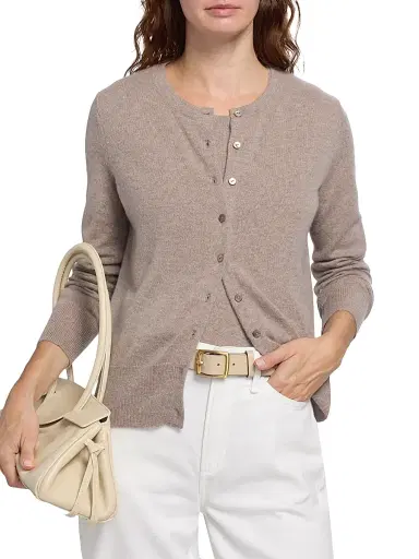 Saks Fifth Avenue Women's Cashmere Cardigan - Pebble Heather | Thumbnail 6 Saks Fifth Avenue Women's Cashmere Cardigan - Pebble Heather | Thumbnail 6
