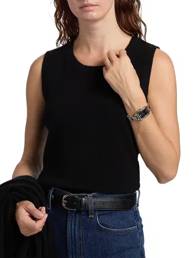 Saks Fifth Avenue Women's Rib-Knit Cashmere Sleeveless Sweater - Black | Thumbnail 6 Saks Fifth Avenue Women's Rib-Knit Cashmere Sleeveless Sweater - Black | Thumbnail 6