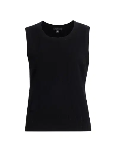 Saks Fifth Avenue Women's Rib-Knit Cashmere Sleeveless Sweater - Black | Thumbnail 1 Saks Fifth Avenue Women's Rib-Knit Cashmere Sleeveless Sweater - Black | Thumbnail 1