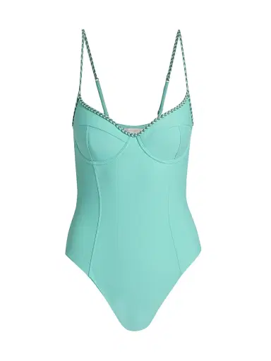 Ramy Brook Women's Jayda Braided Underwire One-Piece Swimsuit - Seaglass - Size Small | Thumbnail 1 Ramy Brook Women's Jayda Braided Underwire One-Piece Swimsuit - Seaglass - Size Small | Thumbnail 1