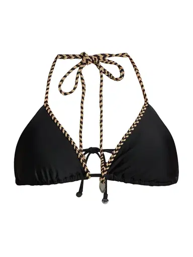 Ramy Brook Women's Nikoleta Braided Triangle Bikini Top - Black - Size Large | Thumbnail 1 Ramy Brook Women's Nikoleta Braided Triangle Bikini Top - Black - Size Large | Thumbnail 1